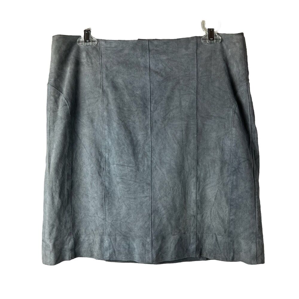 Vintage Y2K E3 Etcetera Gray Suede Mini Skirt Size 8